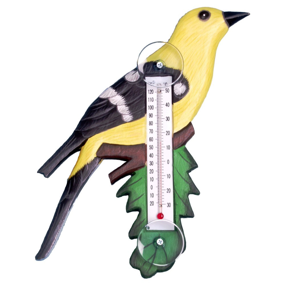 Goldfinch on Branch Window Thermometer - Mellow Monkey