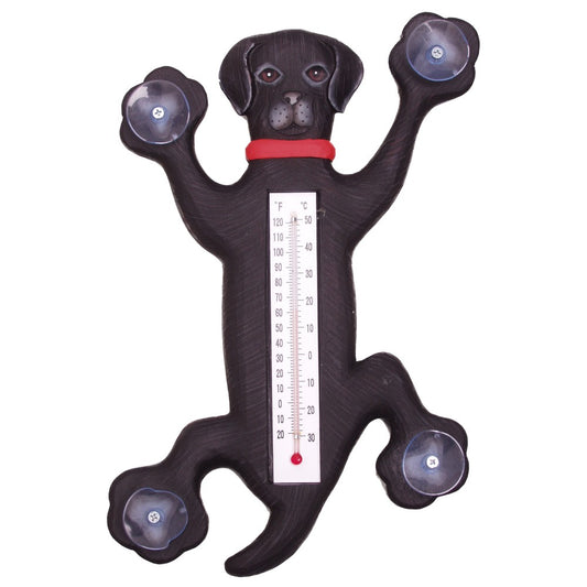 Climbing Black Lab Window Thermometer - Mellow Monkey