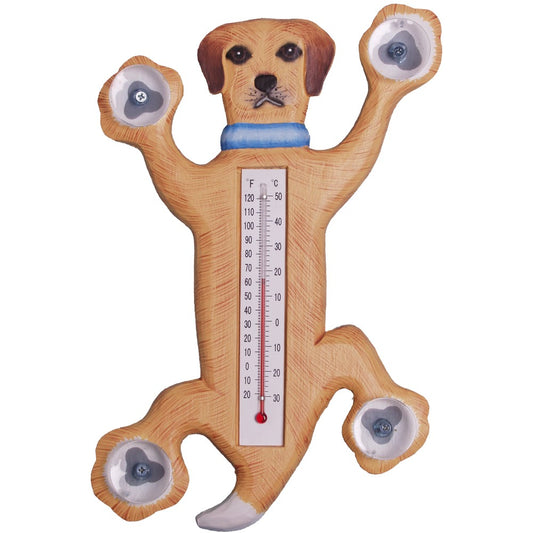 Climbing Yellow Lab Window Thermometer - Mellow Monkey