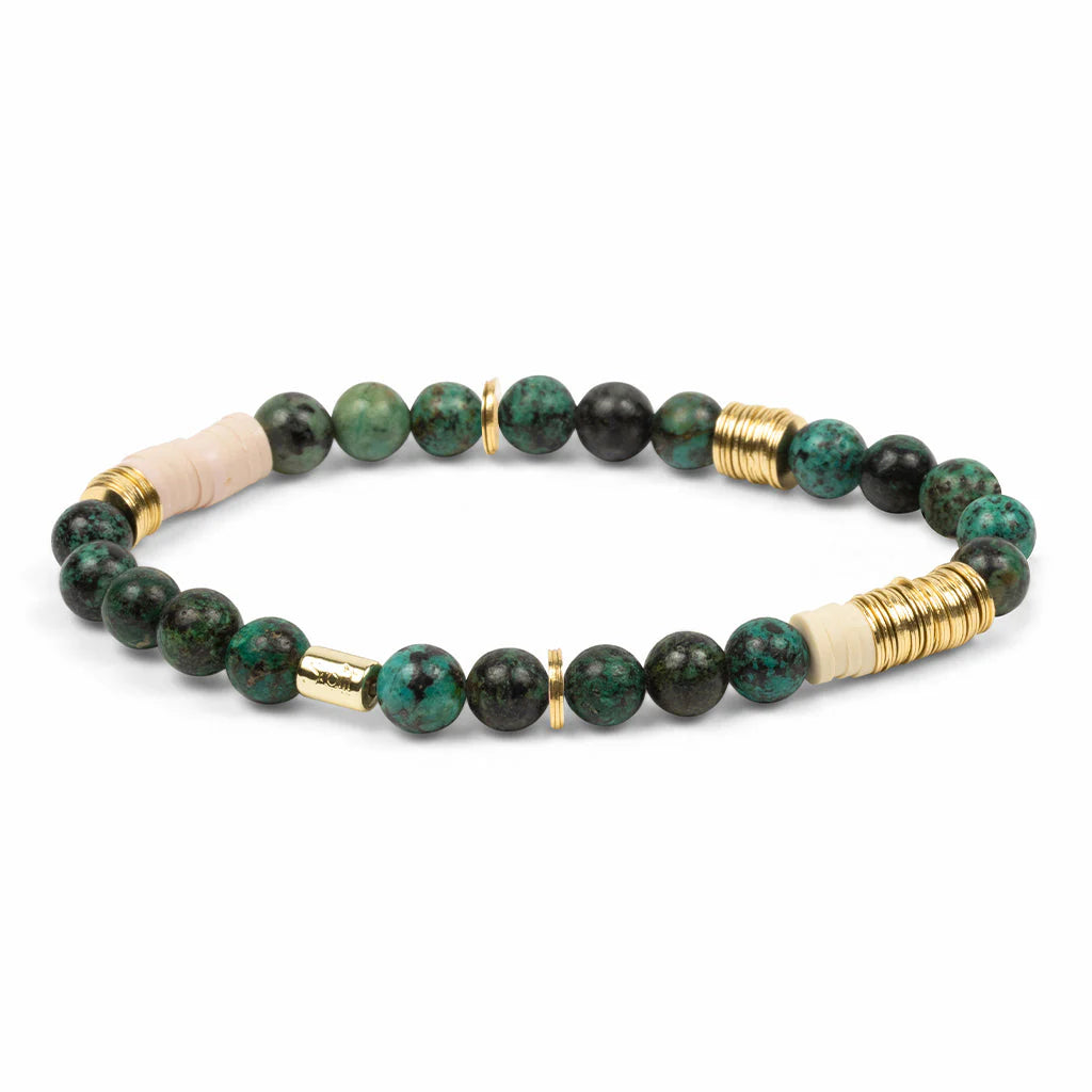 Intermix African Turquoise Stone Bracelet - Stone of Transformation - Mellow Monkey