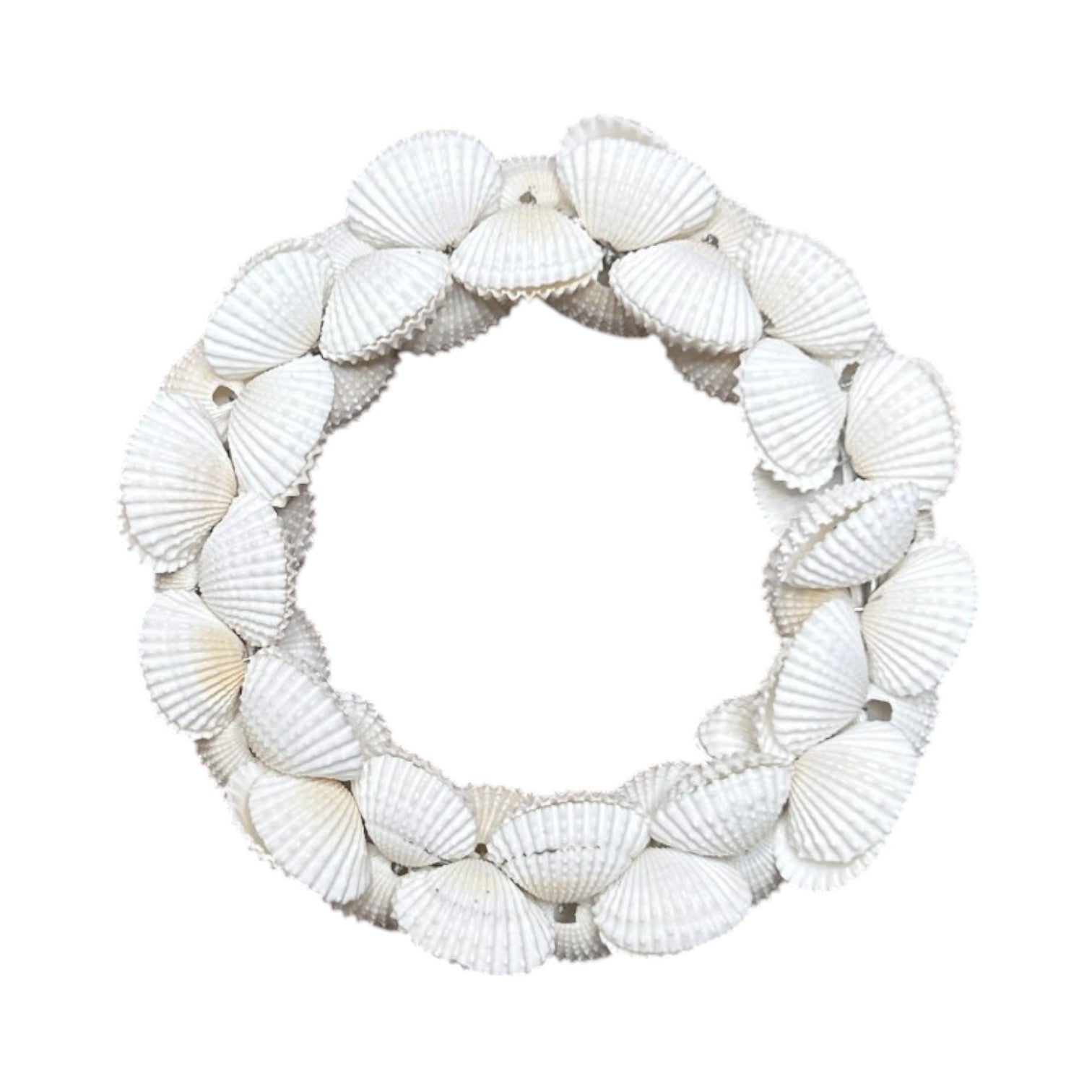 White Arc Shells Candle/Napkin Ring - 4-in - Mellow Monkey