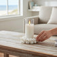 White Arc Shells Candle/Napkin Ring - 4-in - Mellow Monkey