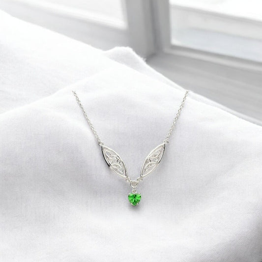 Sterling Silver Trinity Green Heart Pendant - Mellow Monkey