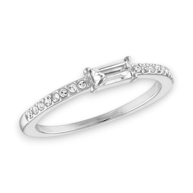 Petite Baguette and Cubic Zirconia - Stack Ring - Mellow Monkey