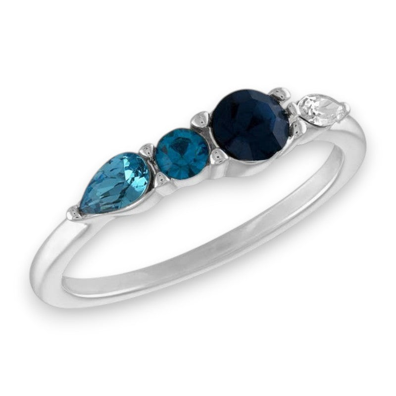 Blue Multi Transitioning Stone - Stack Ring - Mellow Monkey