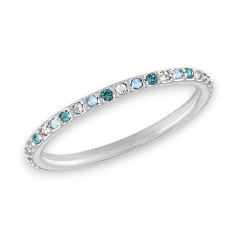 Thin Aquamarine Mix Diamond - Stack Ring - Mellow Monkey