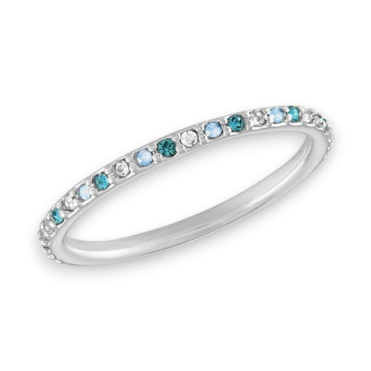 Thin Aquamarine Mix Diamond - Stack Ring - Mellow Monkey