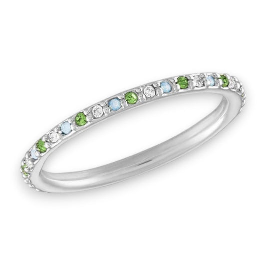 Thin Chrysolite Mix Diamond - Stack Ring - Mellow Monkey
