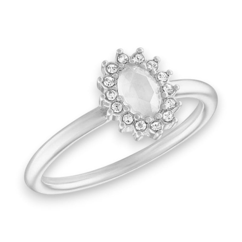 White Opal Vintage Halo - Stack Ring - Mellow Monkey