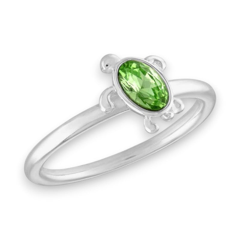 Chrysolite Cubic Zirconia Turtle - Stack Ring - Mellow Monkey
