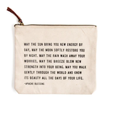 Canvas Zipper Bag - May The Sun Bring You New Energy By Day - Mellow Monkey