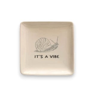 It's a Vibe - 5-in Square Stoneware Dish with Animal & Saying - Mellow Monkey