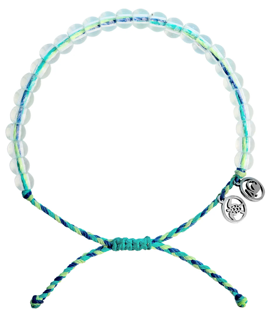 4Ocean Unisex Sea Turtle Beaded Bracelet - Lime, Aqua, & Blue - June 2024 Limited Edition - Mellow Monkey