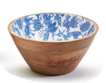 Blue Batik Wooden Bowl - Mellow Monkey