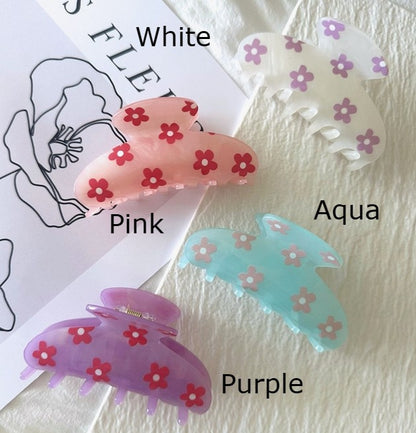 Angie Flower Hair Claw Clip - 3-5/8-in - Mellow Monkey