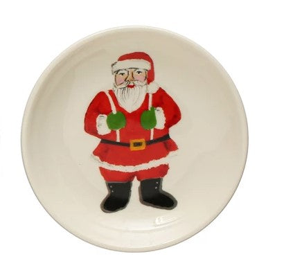 Santa Stoneware Plate - 4-in - Mellow Monkey