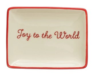 Holiday Phrase Stoneware Plate - 4-in x 3-in