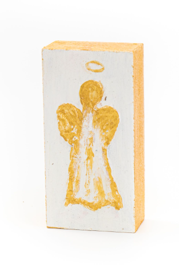 Religious Hand-Painted Wood Block - 2x4 - Mellow Monkey