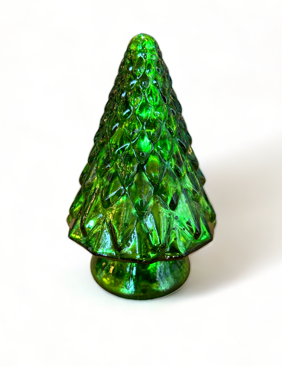 Green Mercury Glass Holiday Tree - 5-in - Mellow Monkey