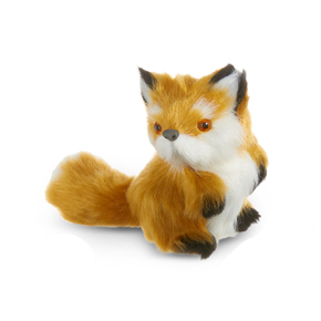 Faux Fur Fox Ornament - 4-in - Mellow Monkey