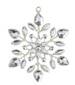 Crystal Jeweled Snowflake Ornament - 4-in - Mellow Monkey