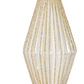 Ribbed Gold Glittered Diamond Ornament - 5-1/2-in - Mellow Monkey