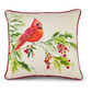 Cardinal on Holly Branch Pillow - 18-in - Mellow Monkey