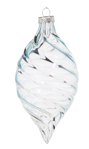 Pale Blue Blown Glass Ornament - 3-in - Mellow Monkey