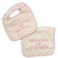 Thank Heaven For Little Girls Embroidered Bib and Burp Cloth Set - Mellow Monkey