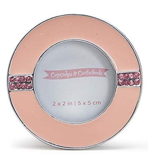 Pink Mini Enamel And Jewels Round Photo Frame 2x2-in – Mellow Monkey