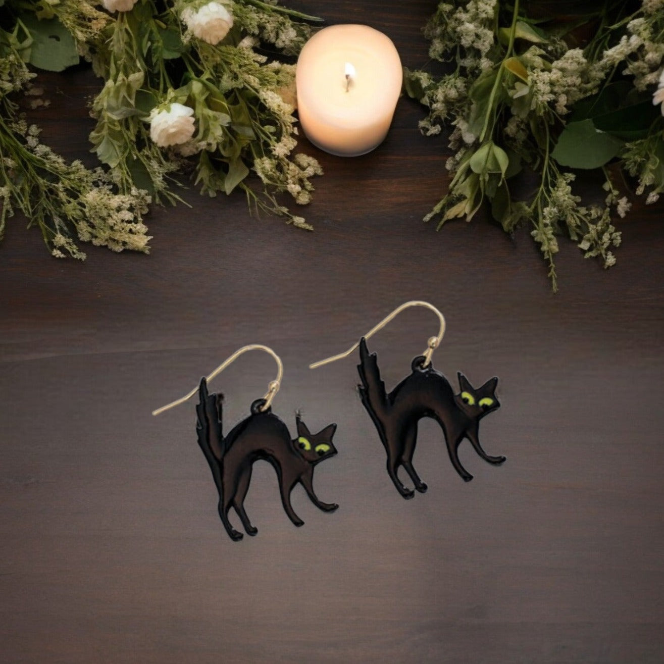 Black Cats Halloween Earrings - Mellow Monkey