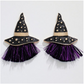 Witch Hats + Purple Fringe Halloween Earrings - Mellow Monkey