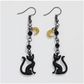 Black Cat + Crystal Moon Halloween Earrings - Mellow Monkey