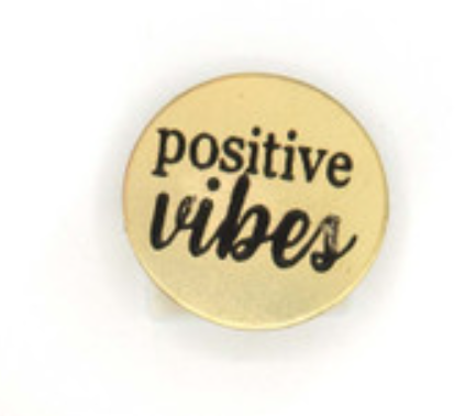 Positive Vibes - Recycled Brass Pin - Mellow Monkey