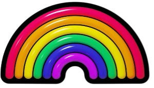 3D Rainbow 4 Pack - Bubble Decal - Mellow Monkey