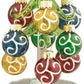 Green Glass Tree with Painted Ornaments - 6-in - Mellow Monkey