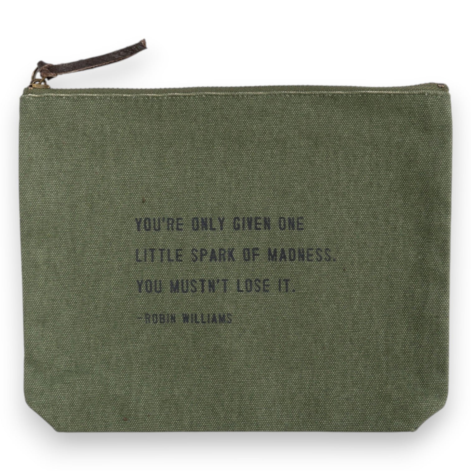 Canvas Zipper Bag - You Are Only Given One Little Spark - Robin Williams - Mellow Monkey