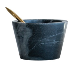 Marble Pinch Pot with Brass Spoon - Mellow Monkey