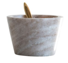 Marble Pinch Pot with Brass Spoon - Mellow Monkey