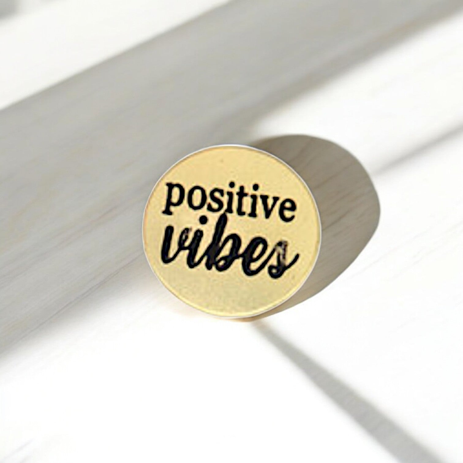 Positive Vibes - Recycled Brass Pin - Mellow Monkey