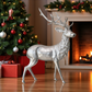 Cast Aluminum Reindeer with Silver Finish - 41-in - Mellow Monkey