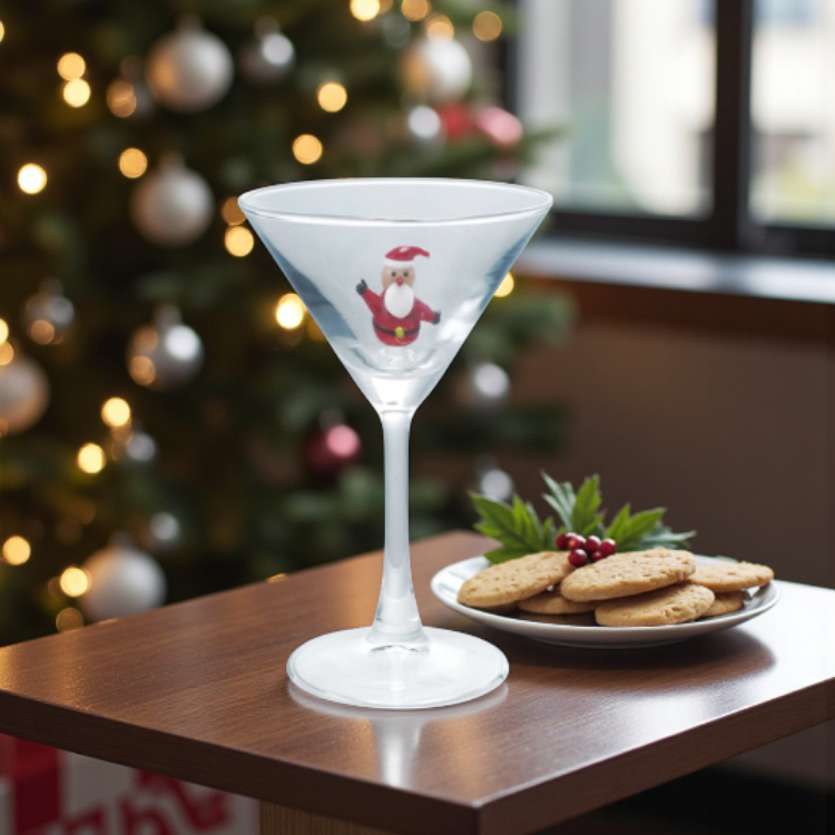 Candy - Martini Glass with Holiday Figure - 4-oz. - Mellow Monkey