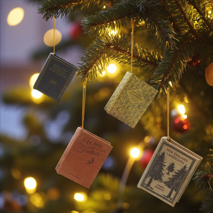 MDF & Fabric Book Ornament - 4 Styles - 3-3/4-in - Mellow Monkey