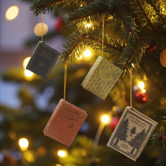 MDF & Fabric Book Ornament - 4 Styles - 3-3/4-in - Mellow Monkey