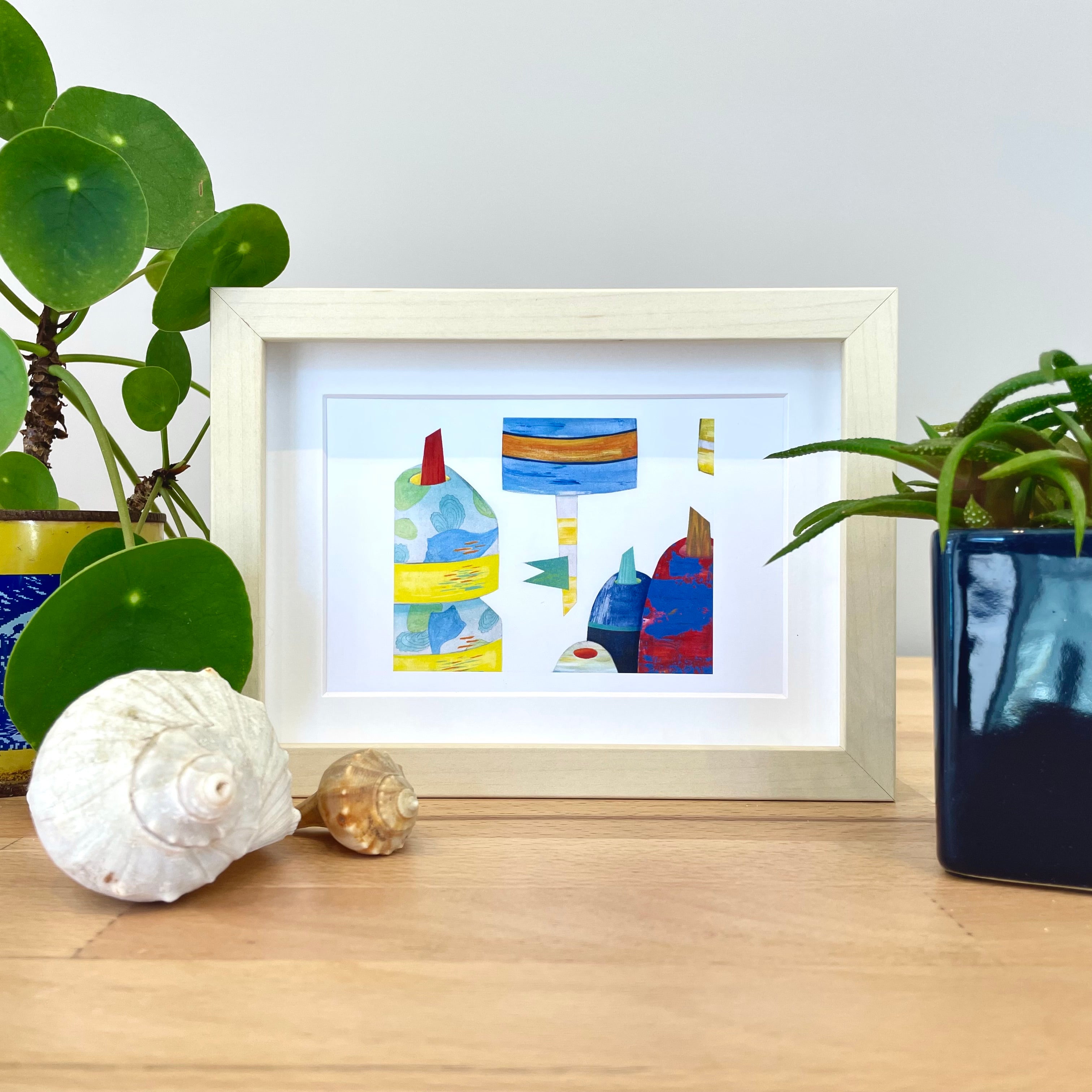 Sea Shell Buoy Natural Blonde Shadowbox Framed Print by Keith MacLella ...