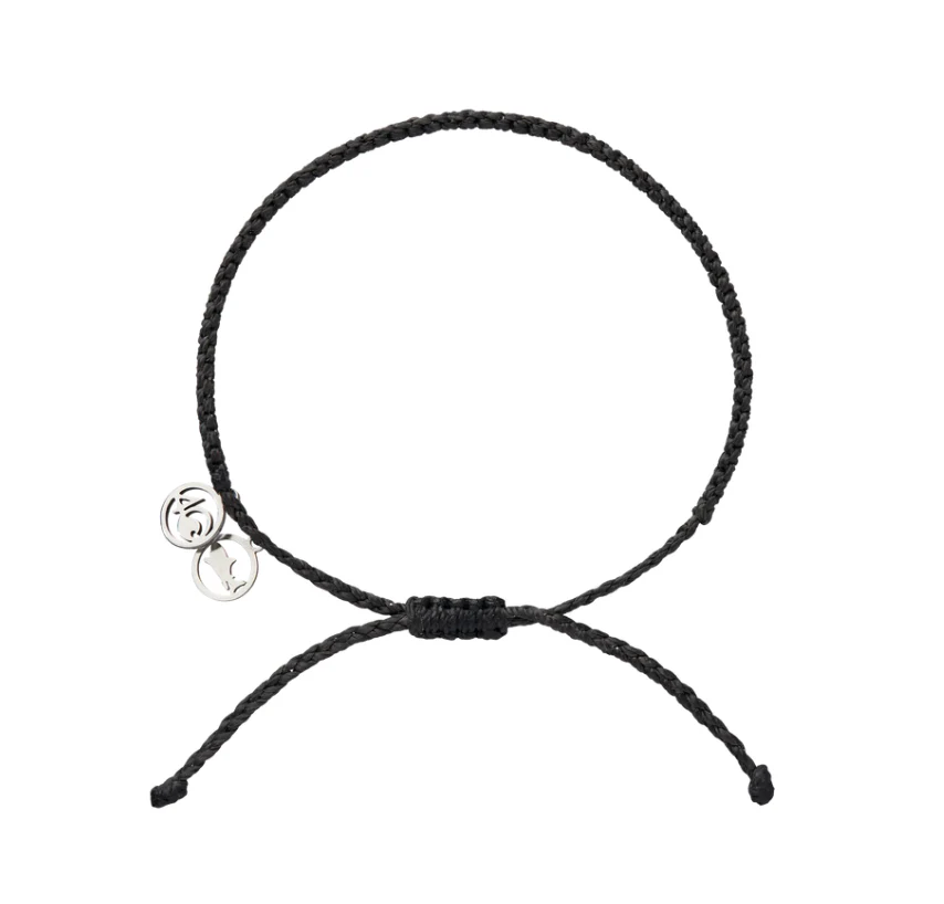 4Ocean Unisex Shark Braided Bracelet - Black - Mellow Monkey