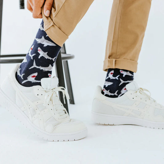 Sharks - Natural Bamboo Knit Socks - Mellow Monkey
