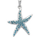 Starfish Necklace Encrusted with Aqua Crystals - Mellow Monkey