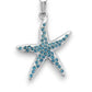 Starfish Necklace Encrusted with Aqua Crystals - Mellow Monkey