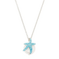 Sterling Silver Pearl with Aqua Crystal Starfish Necklace - Mellow Monkey